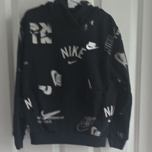 Nike Boys Black and White Logo Sweater